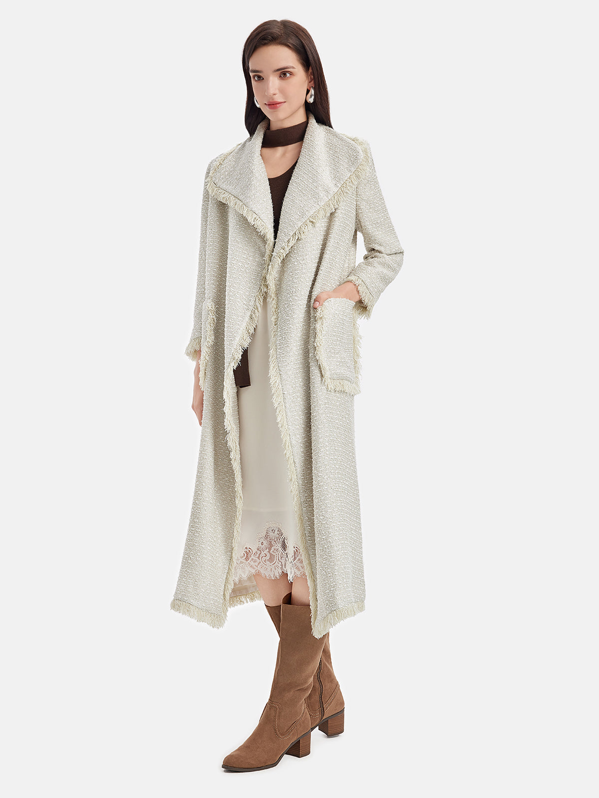 Tassel Textured Robe Coat