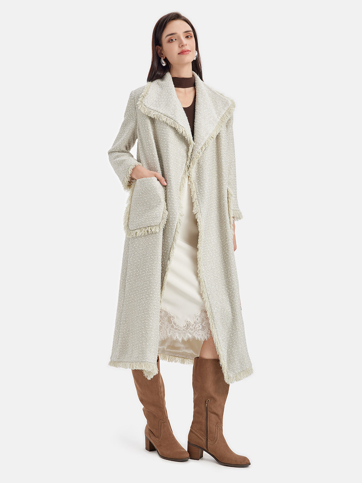 Tassel Textured Robe Coat