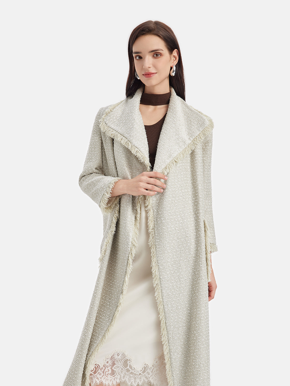 Tassel Textured Robe Coat