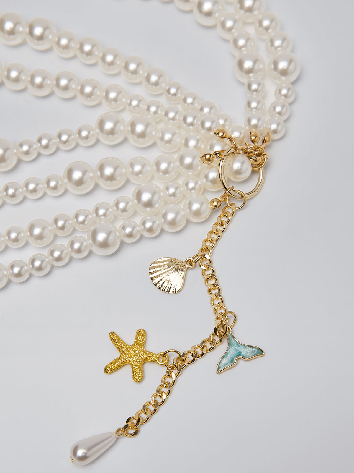 Layered Pearl Fringe Waist Chain