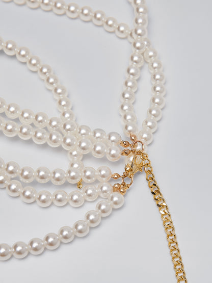 Layered Pearl Fringe Waist Chain