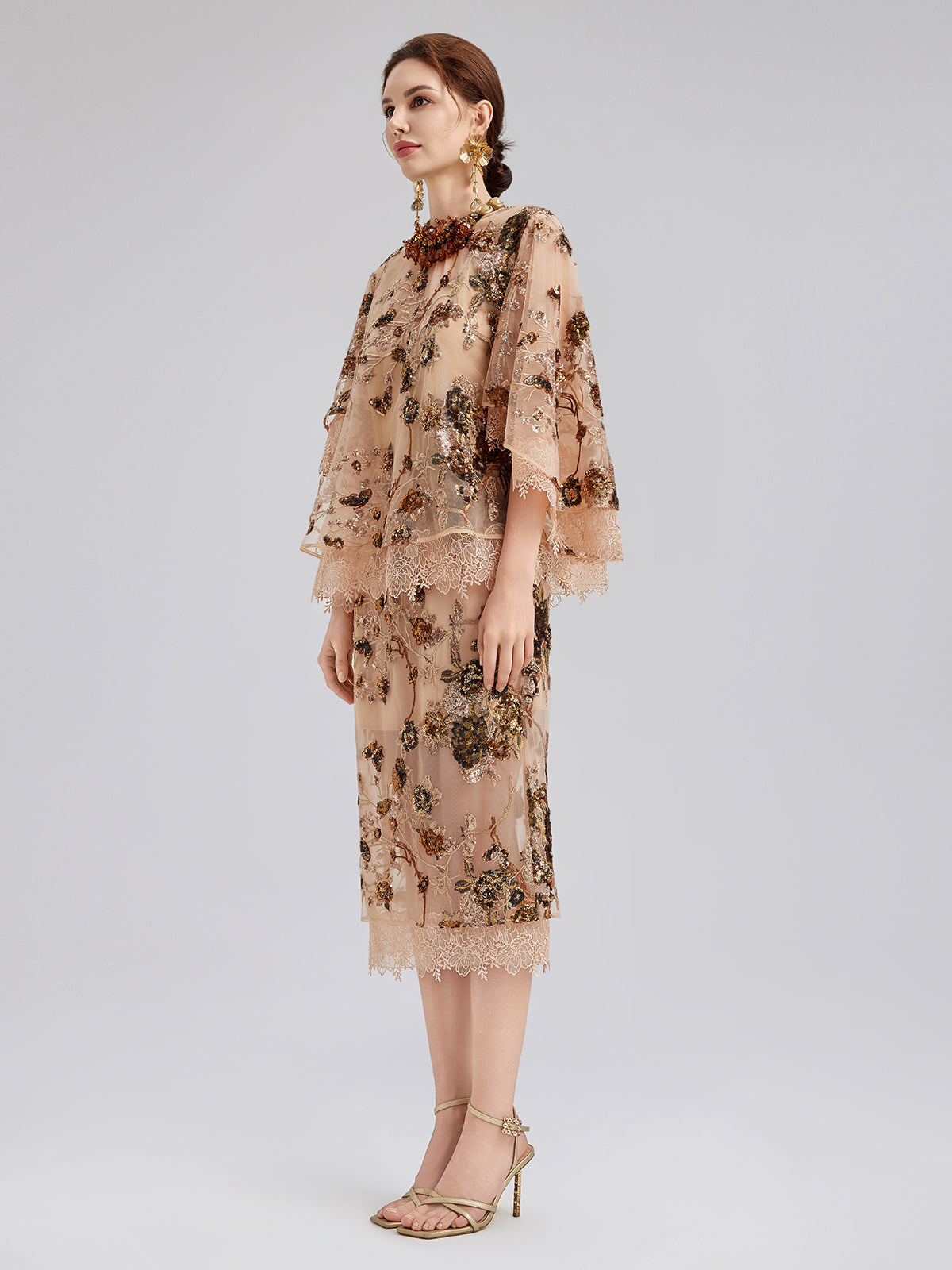 Final Sale | Luxurious Embroidered Sequin Long-Sleeve Top