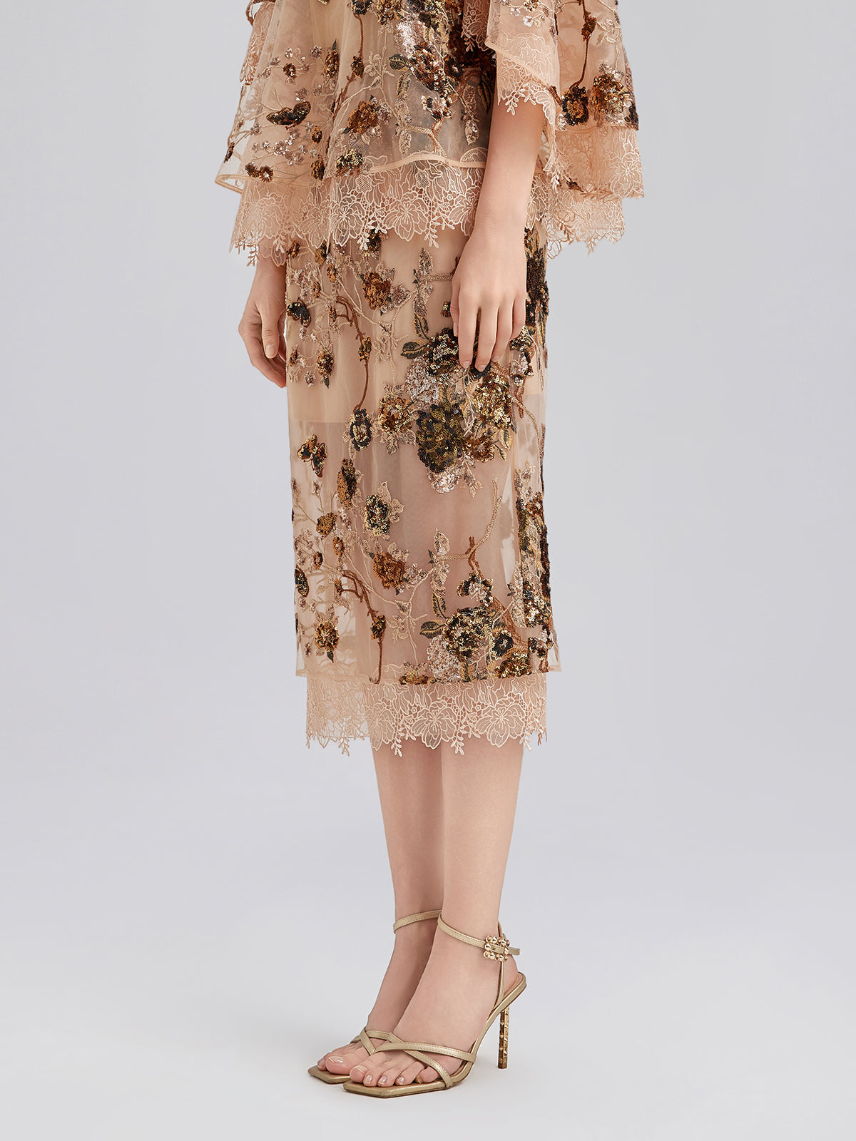 Final Sale | Luxurious Embroidered Sequin Skirt