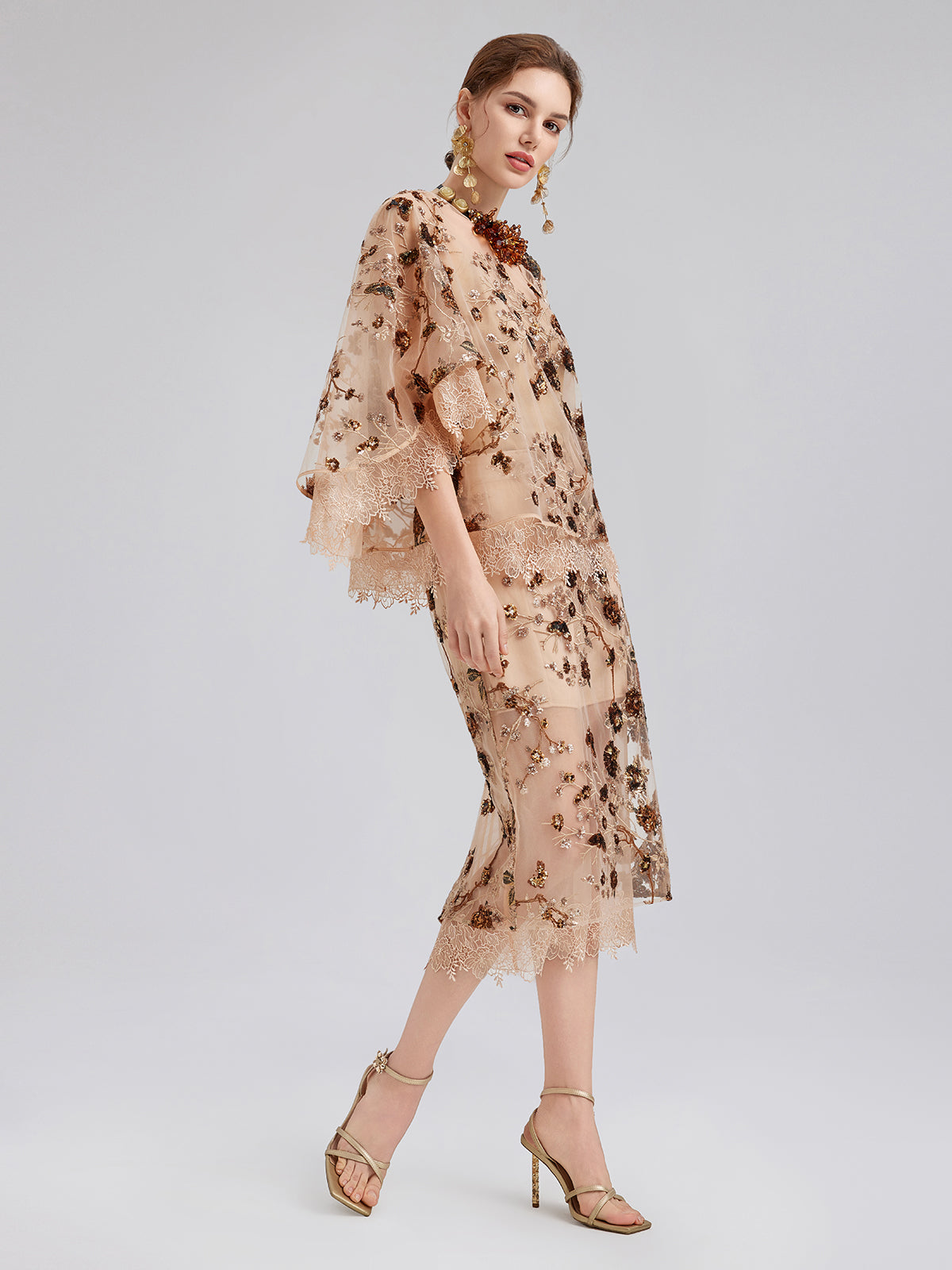 Final Sale | Luxurious Embroidered Sequin Long-Sleeve Top