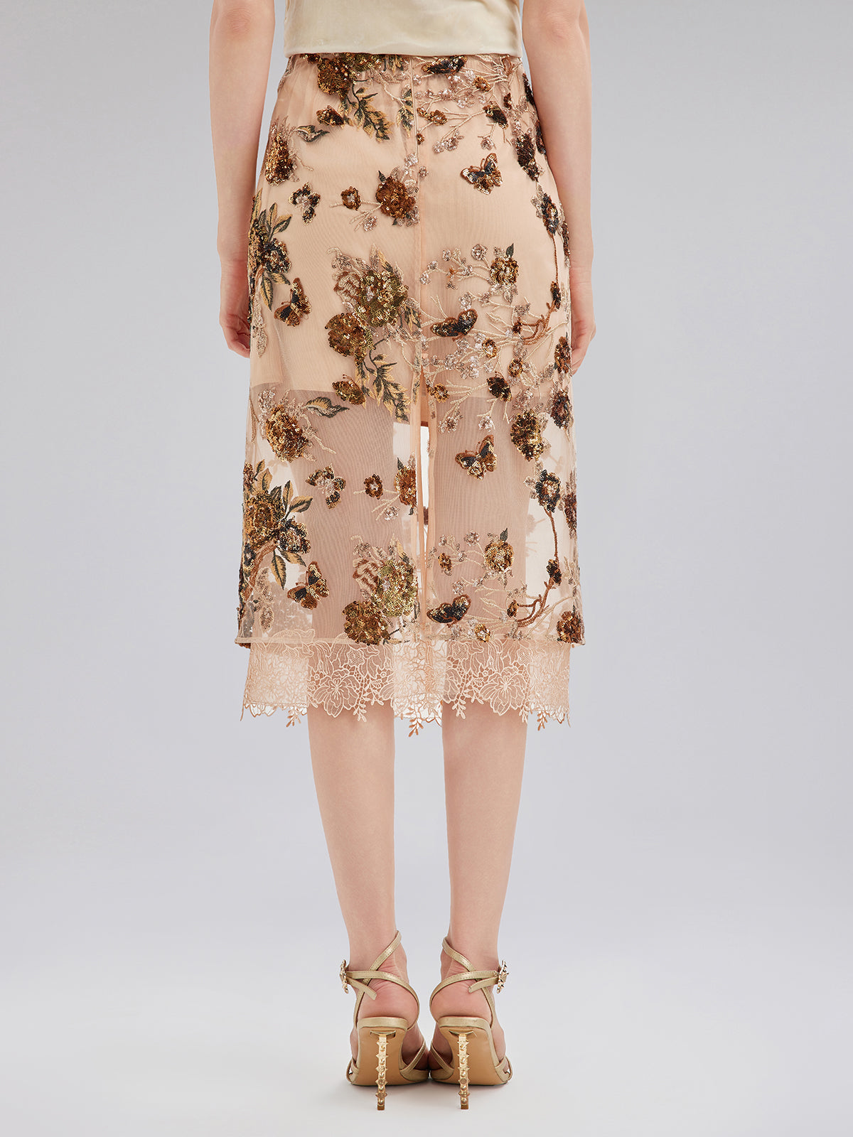Final Sale | Luxurious Embroidered Sequin Skirt