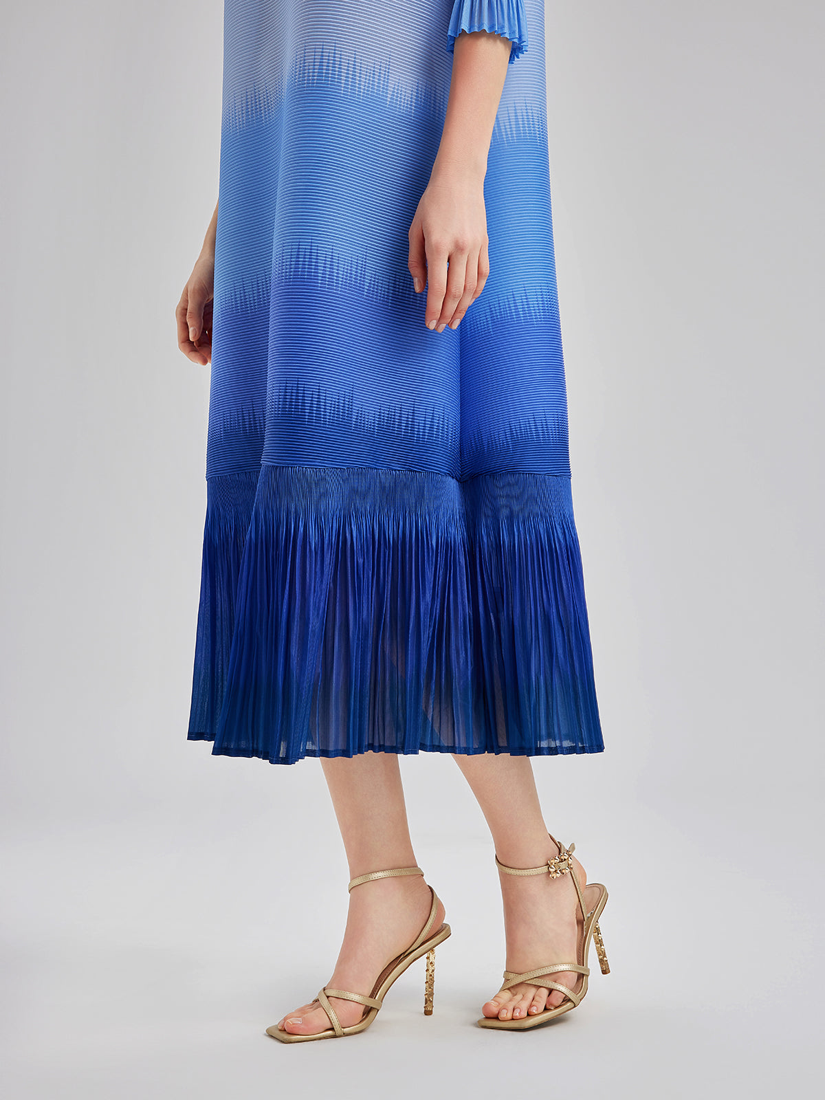 Final Sale | Elegant Ombre Pleated Panel Dress