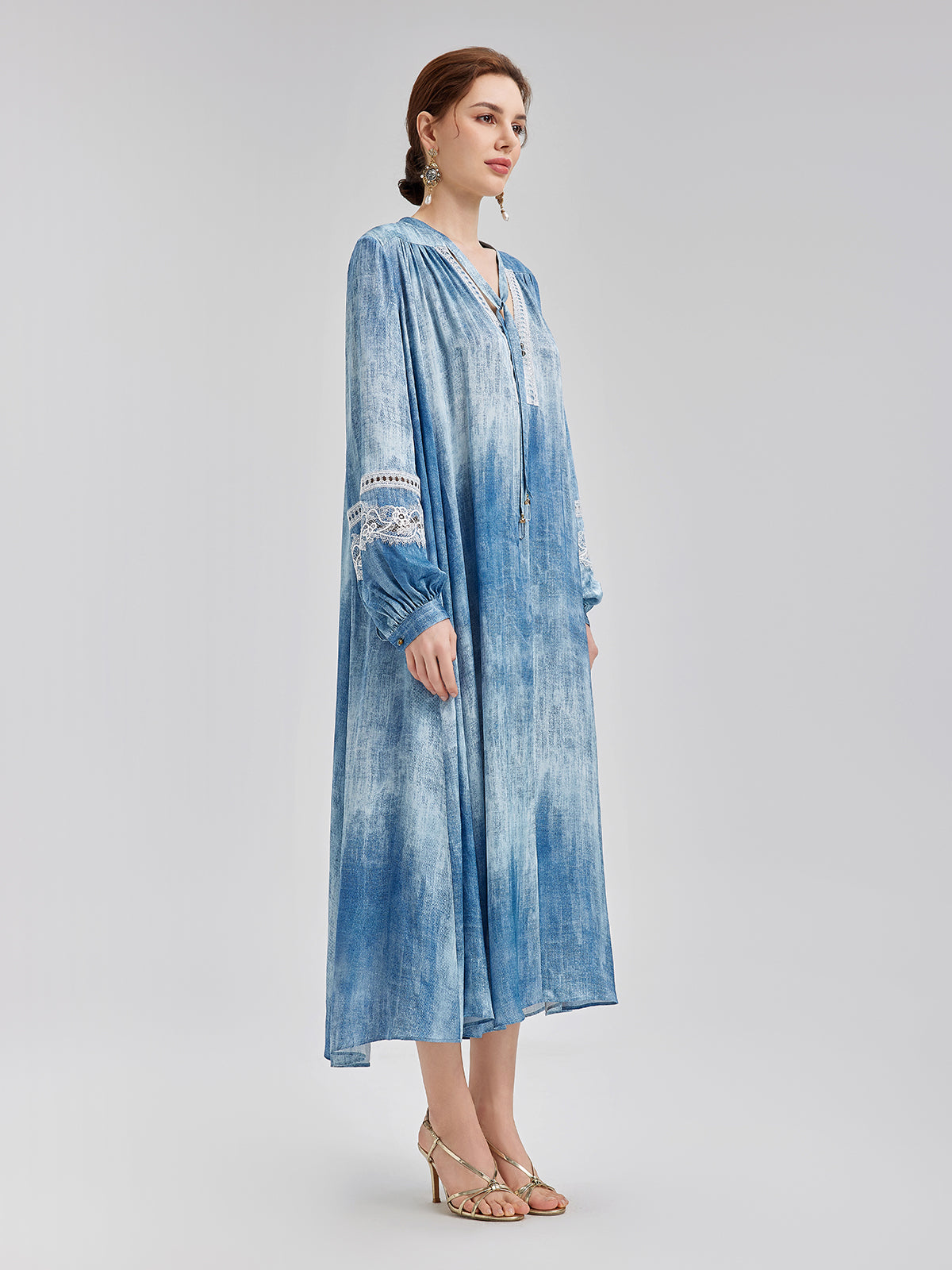 Final Sale | Artistic Gradient Openwork Lace Dress