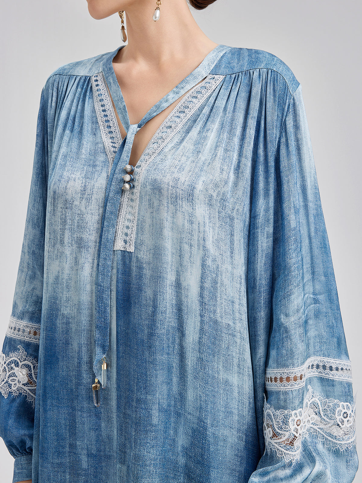 Final Sale | Artistic Gradient Openwork Lace Dress