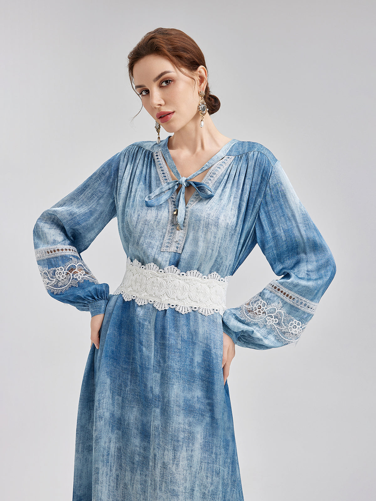 Final Sale | Artistic Gradient Openwork Lace Dress