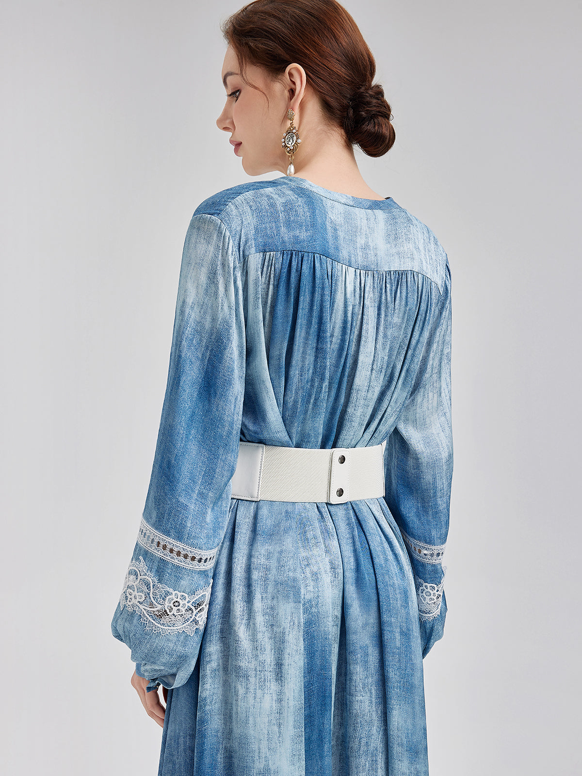 Final Sale | Artistic Gradient Openwork Lace Dress