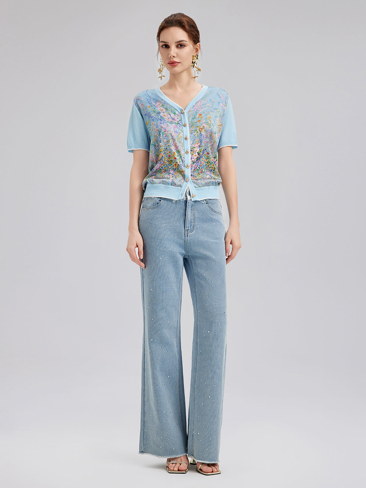 Final Sale | Silk Floral Print Cardigan