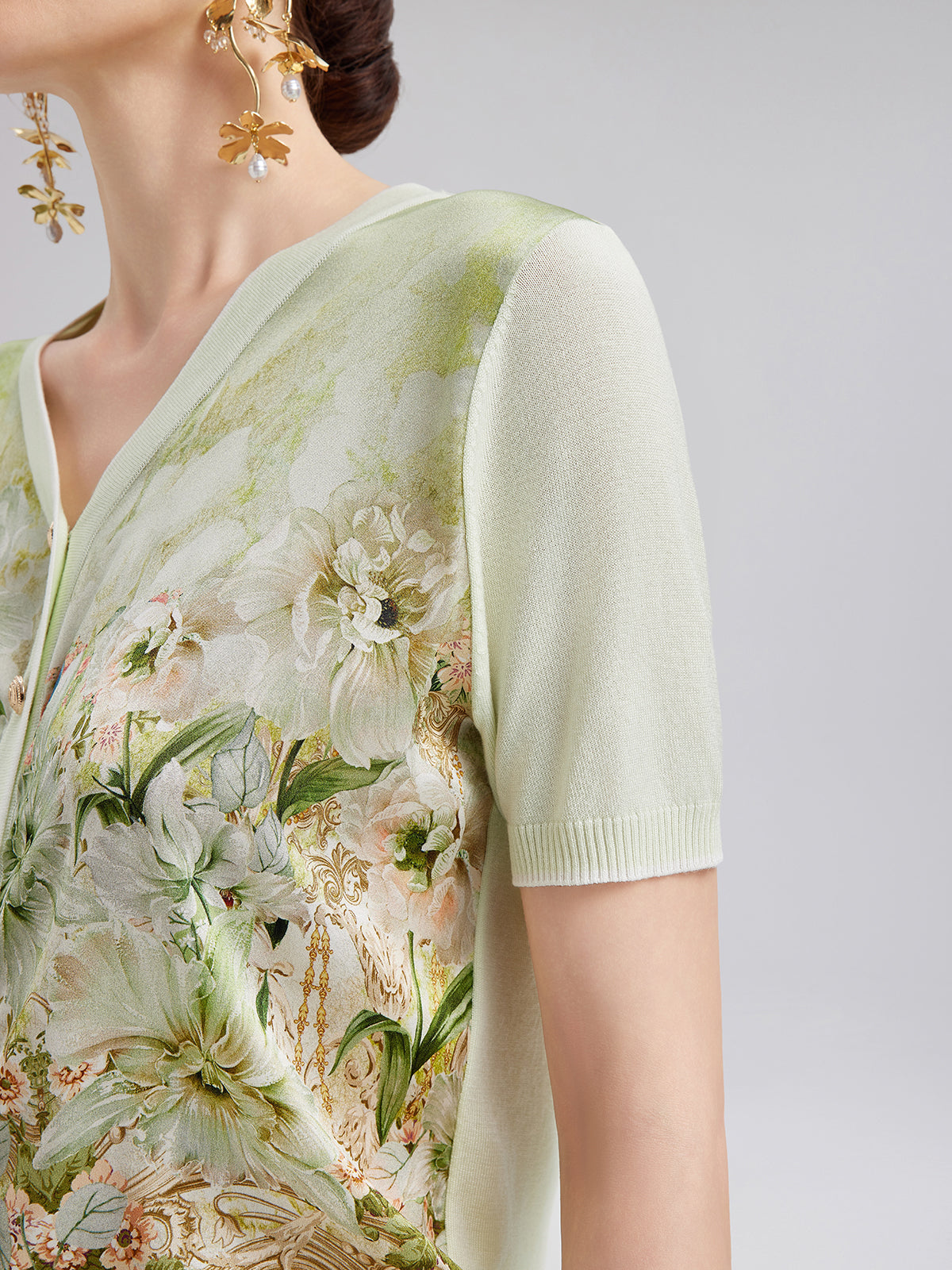 Final Sale | Silk Floral Print Cardigan