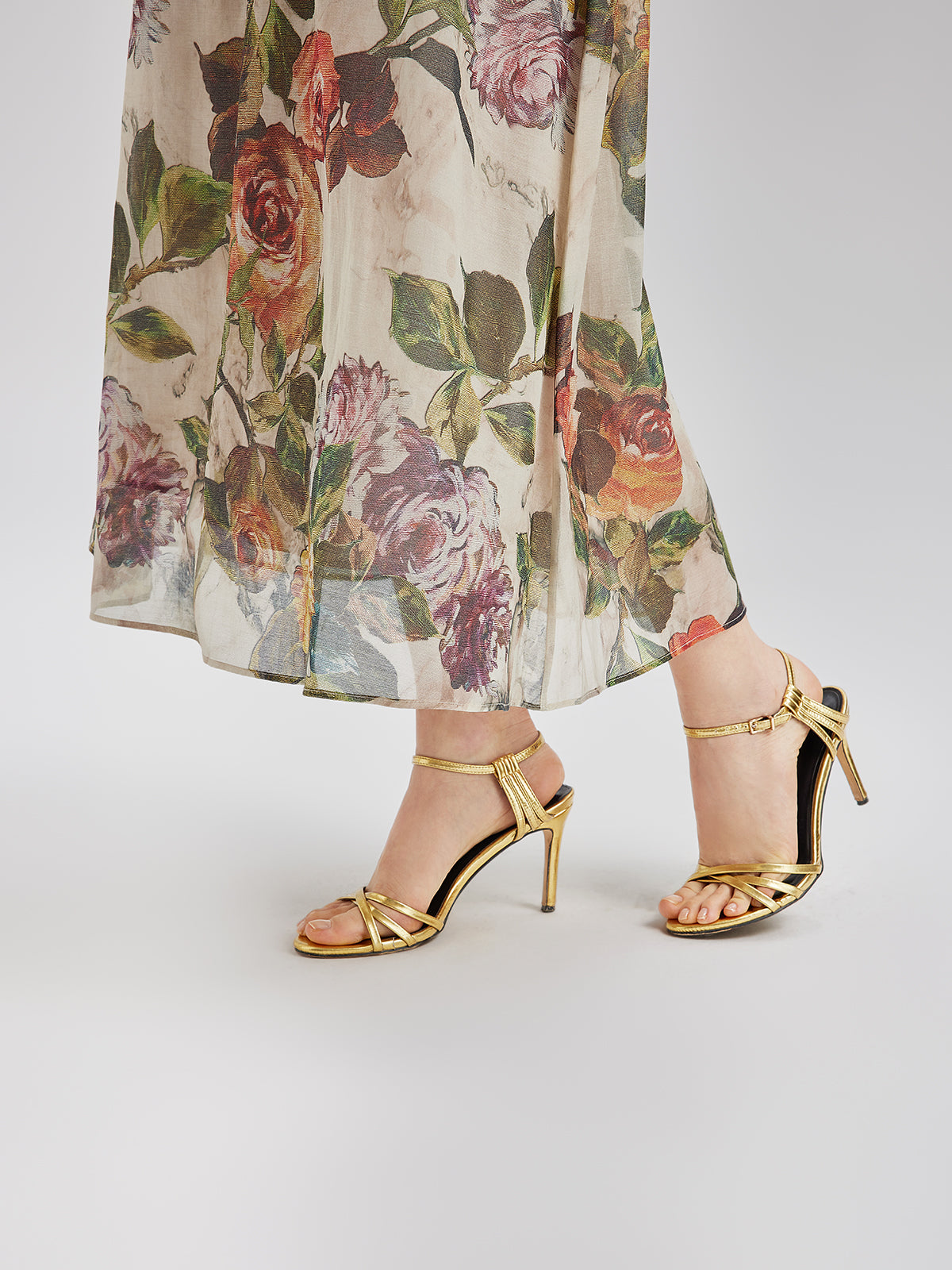 Classical Romantic Print Silk Skirt
