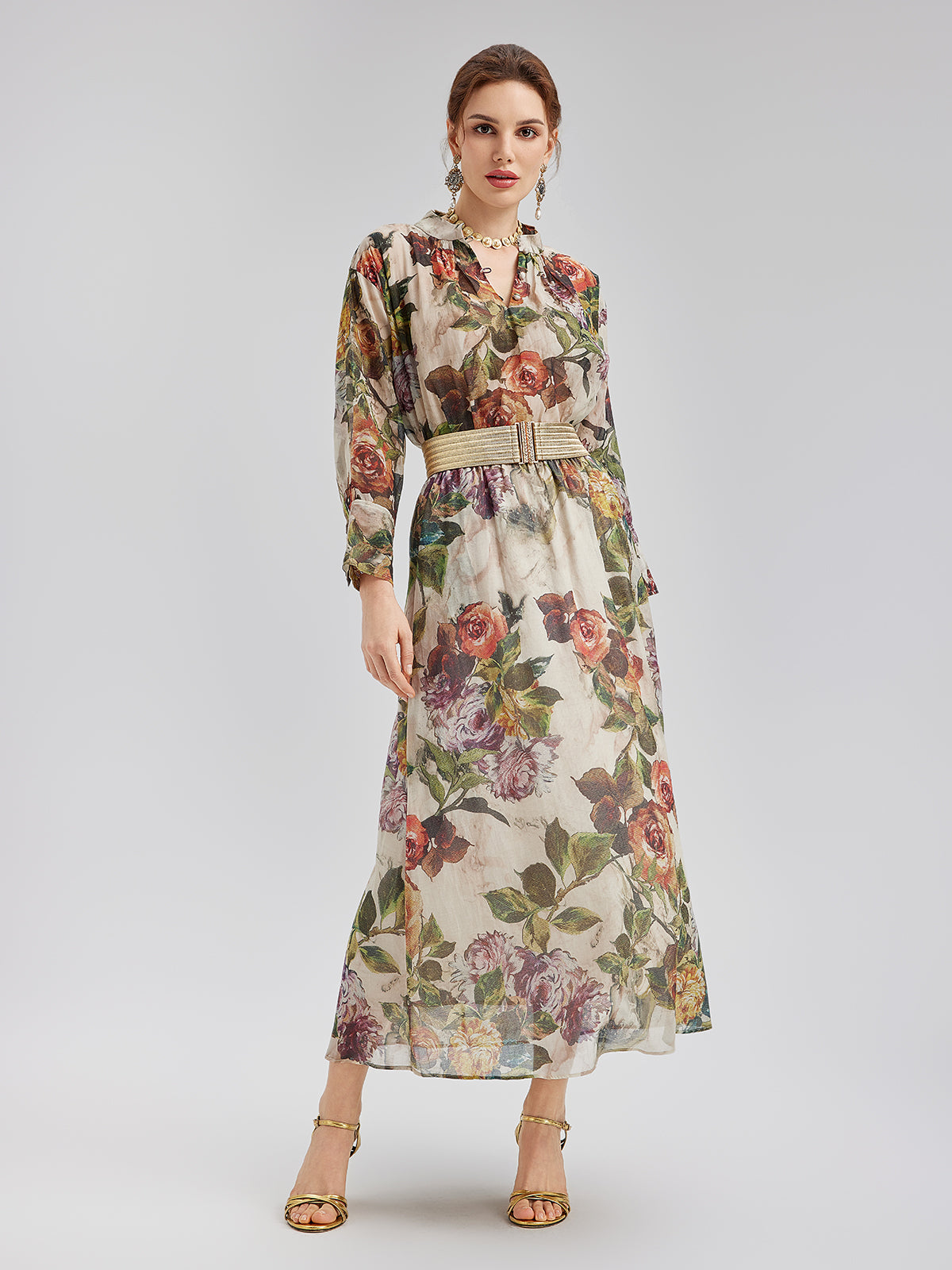Final Sale | Classical Romantic Print Silk Shirt