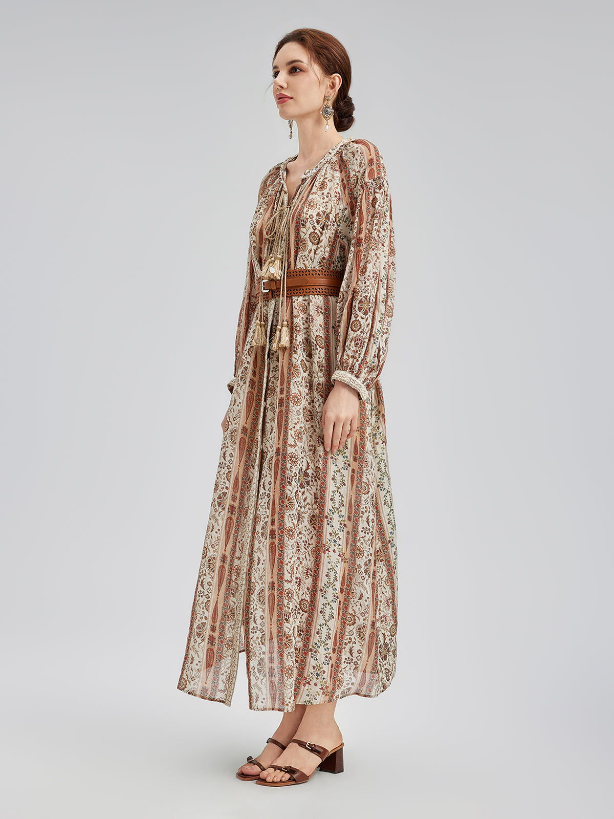 Final Sale | Breathable Ethnic Print Ramie Dress