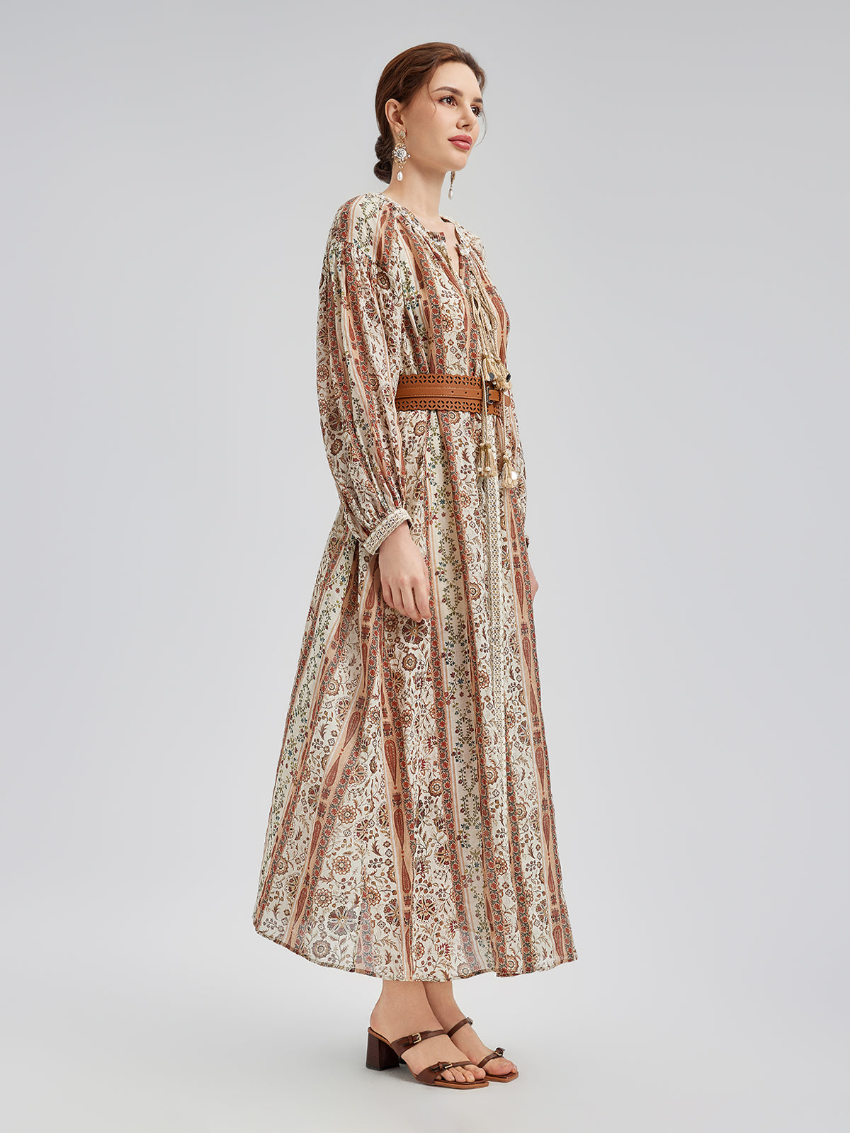 Final Sale | Breathable Ethnic Print Ramie Dress
