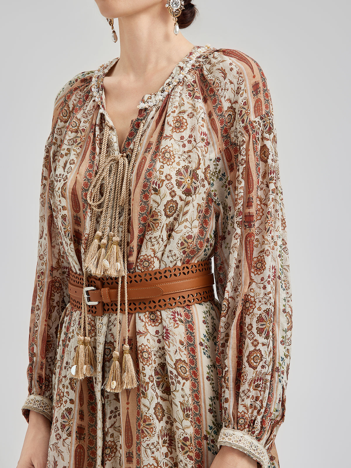 Final Sale | Breathable Ethnic Print Ramie Dress