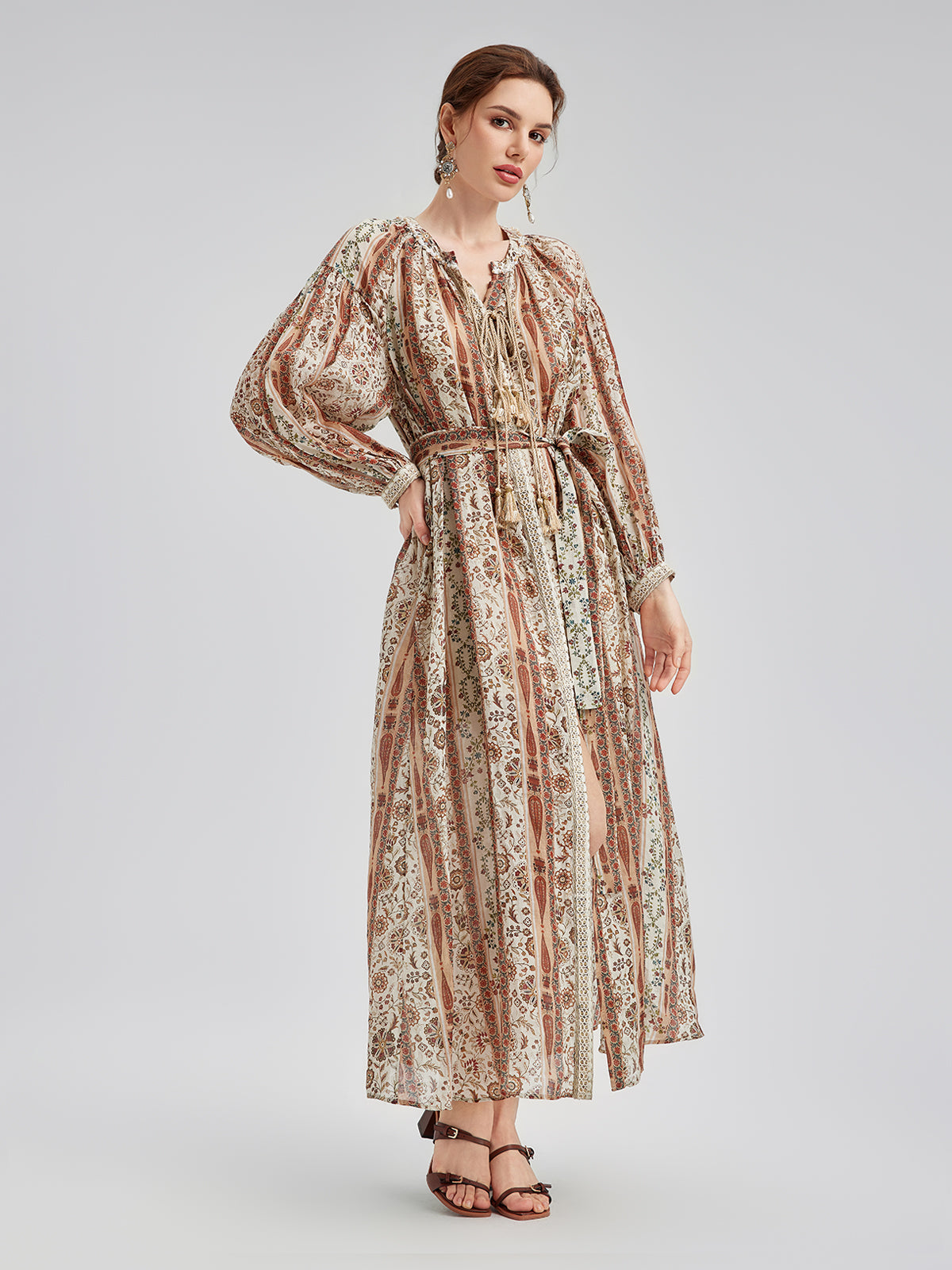 Final Sale | Breathable Ethnic Print Ramie Dress