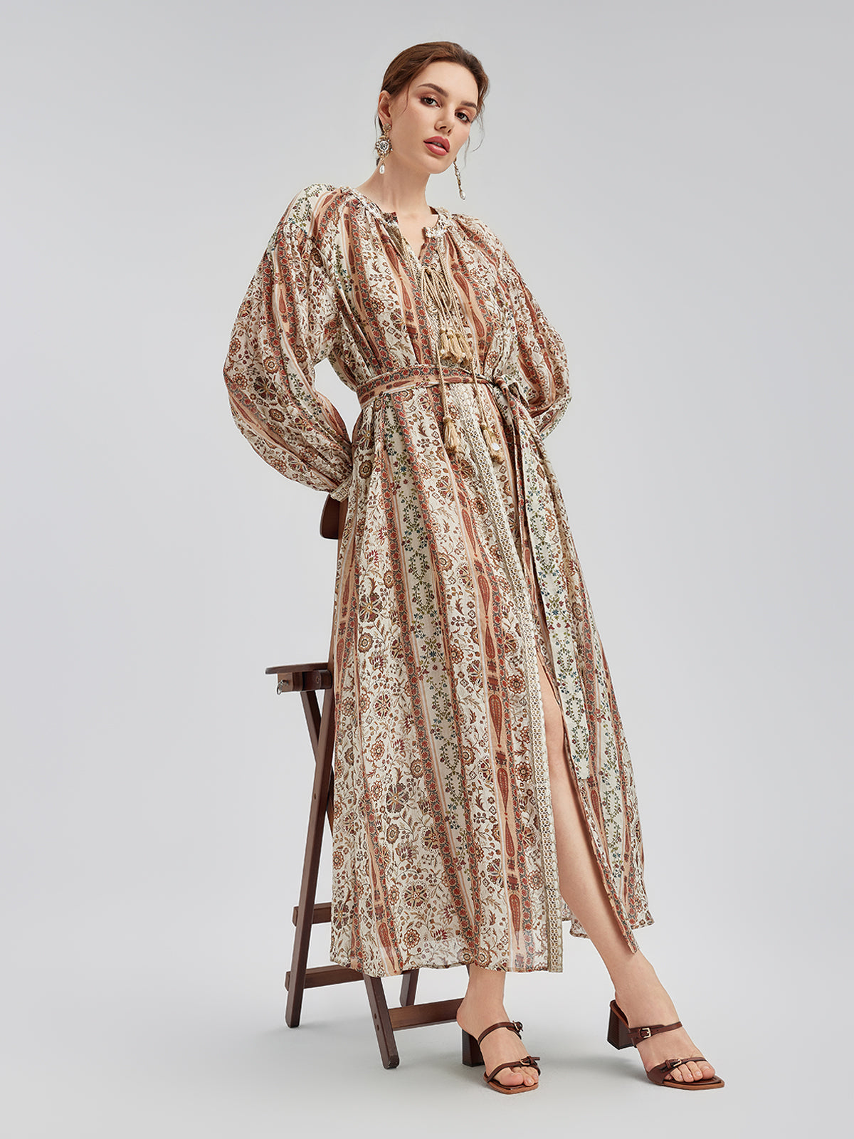 Final Sale | Breathable Ethnic Print Ramie Dress