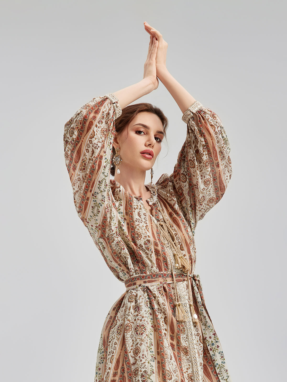 Final Sale | Breathable Ethnic Print Ramie Dress