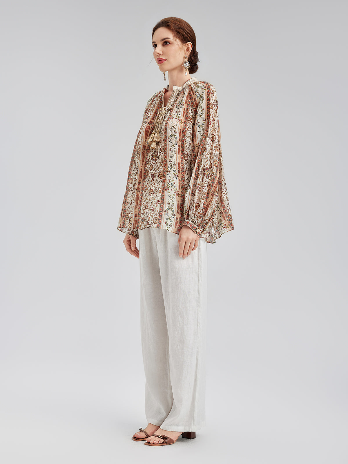 Final Sale | Breathable Ethnic Print Ramie Shirt