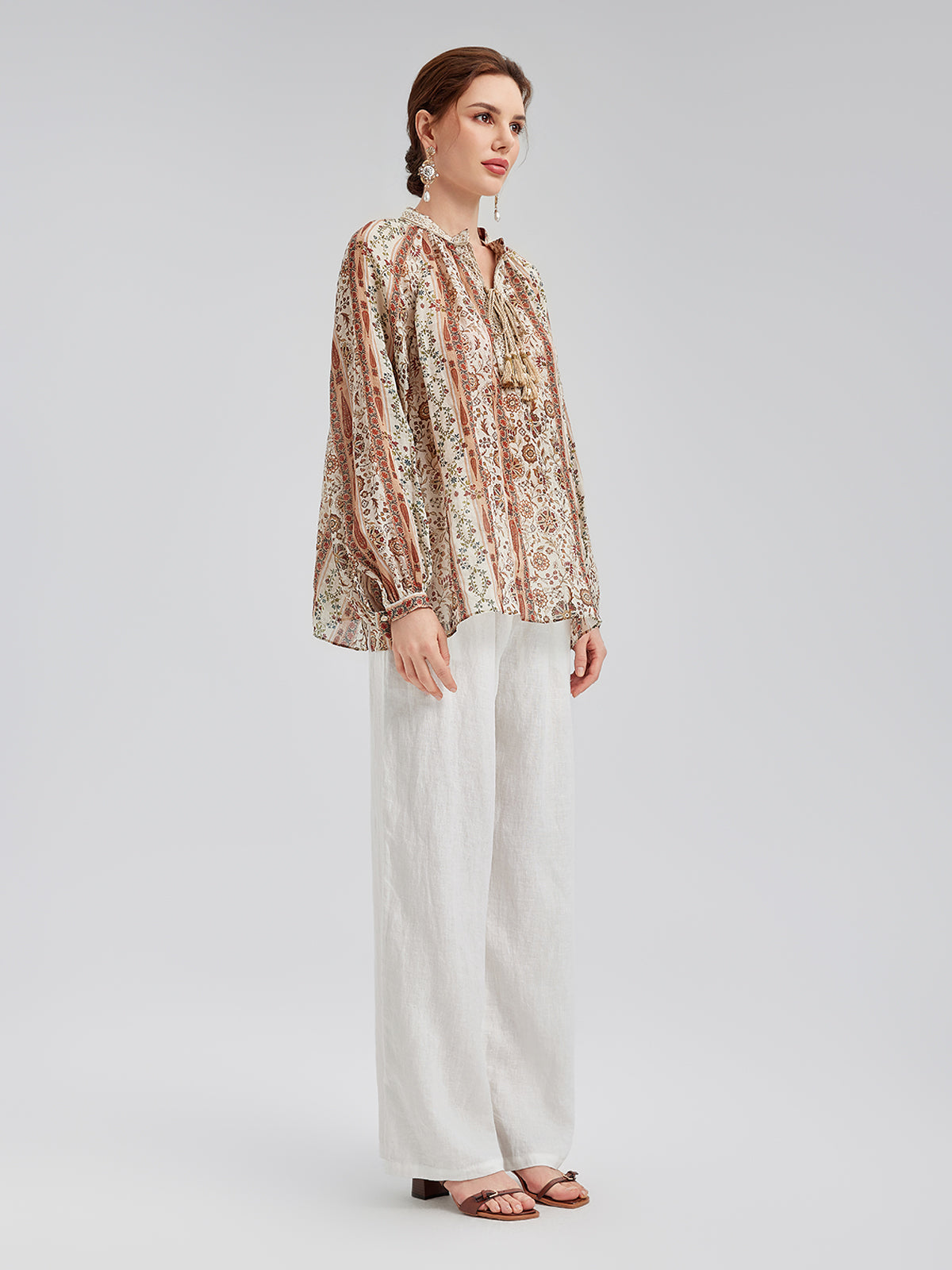 Final Sale | Breathable Ethnic Print Ramie Shirt