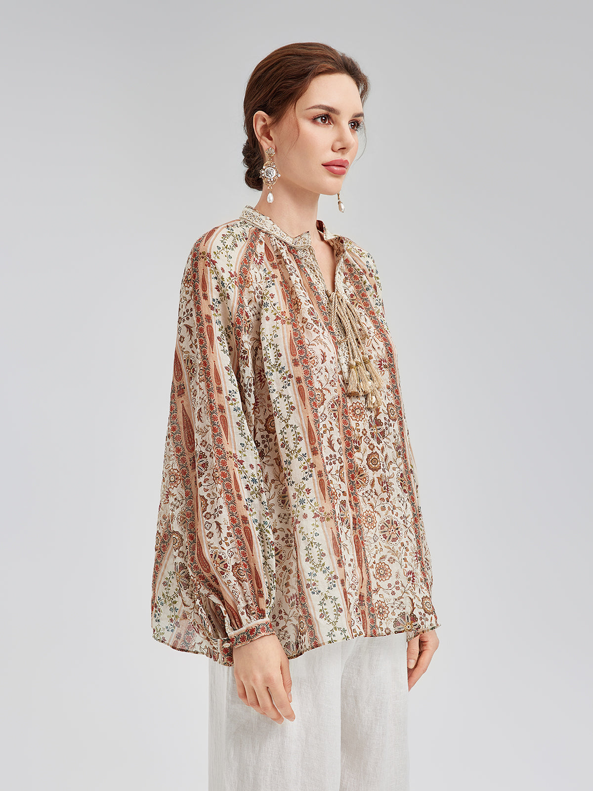 Final Sale | Breathable Ethnic Print Ramie Shirt