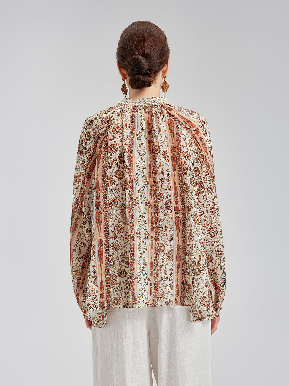 Final Sale | Breathable Ethnic Print Ramie Shirt