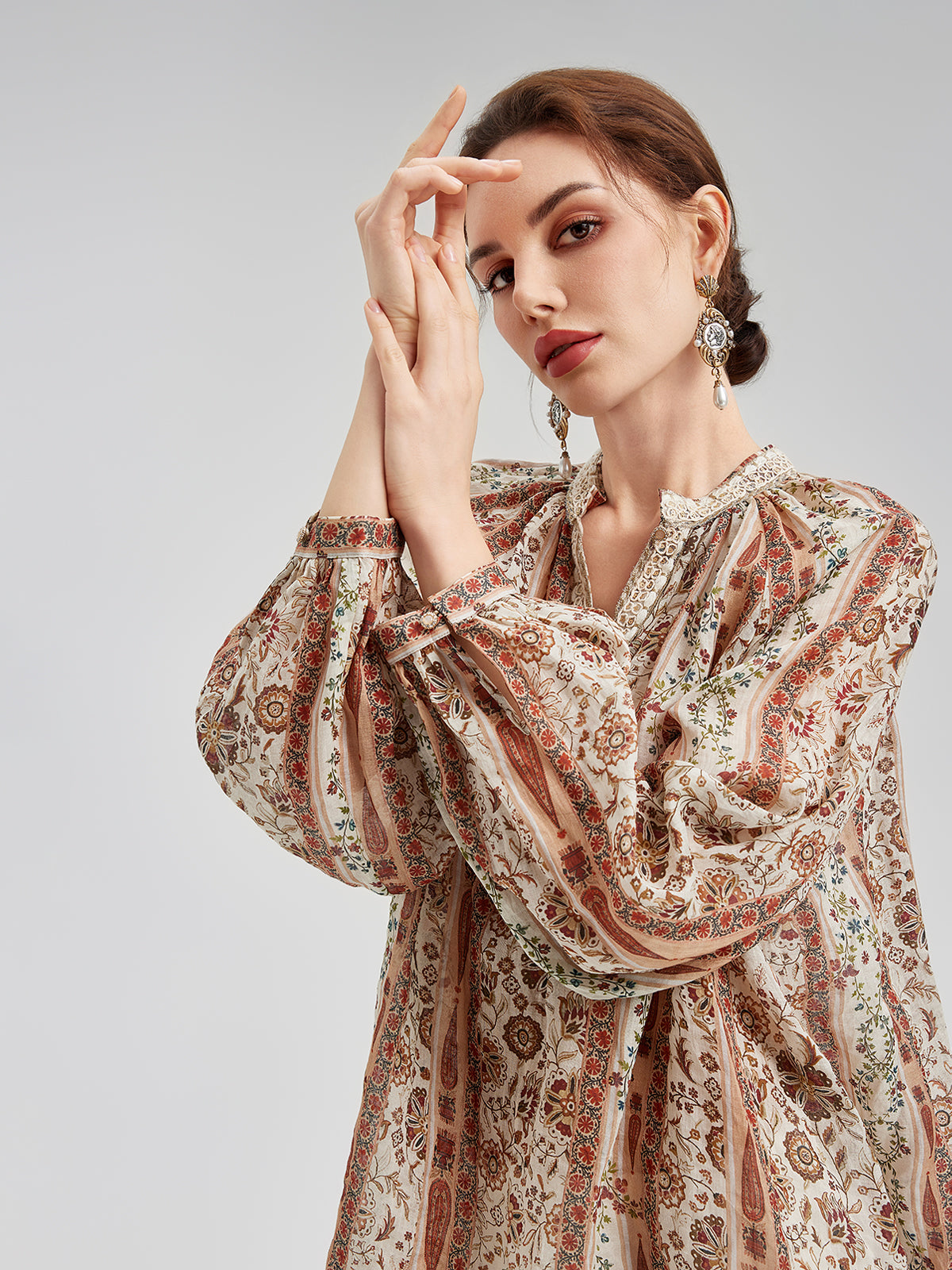 Final Sale | Breathable Ethnic Print Ramie Shirt