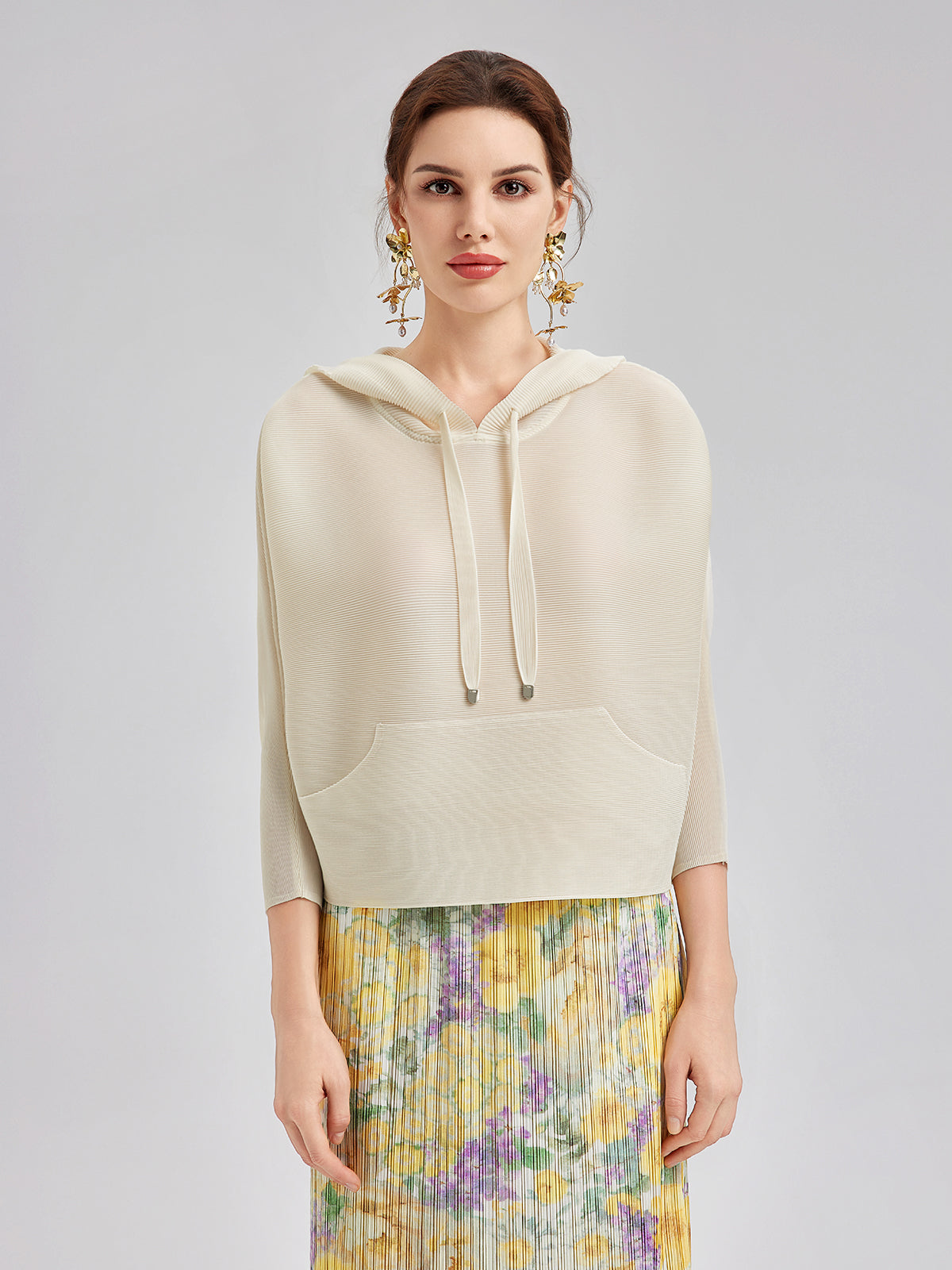 Final Sale | Pleated Hooded Casual Top
