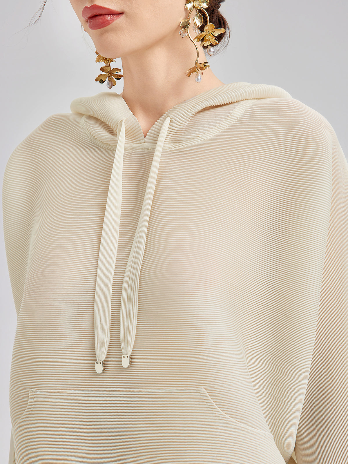 Final Sale | Pleated Hooded Casual Top