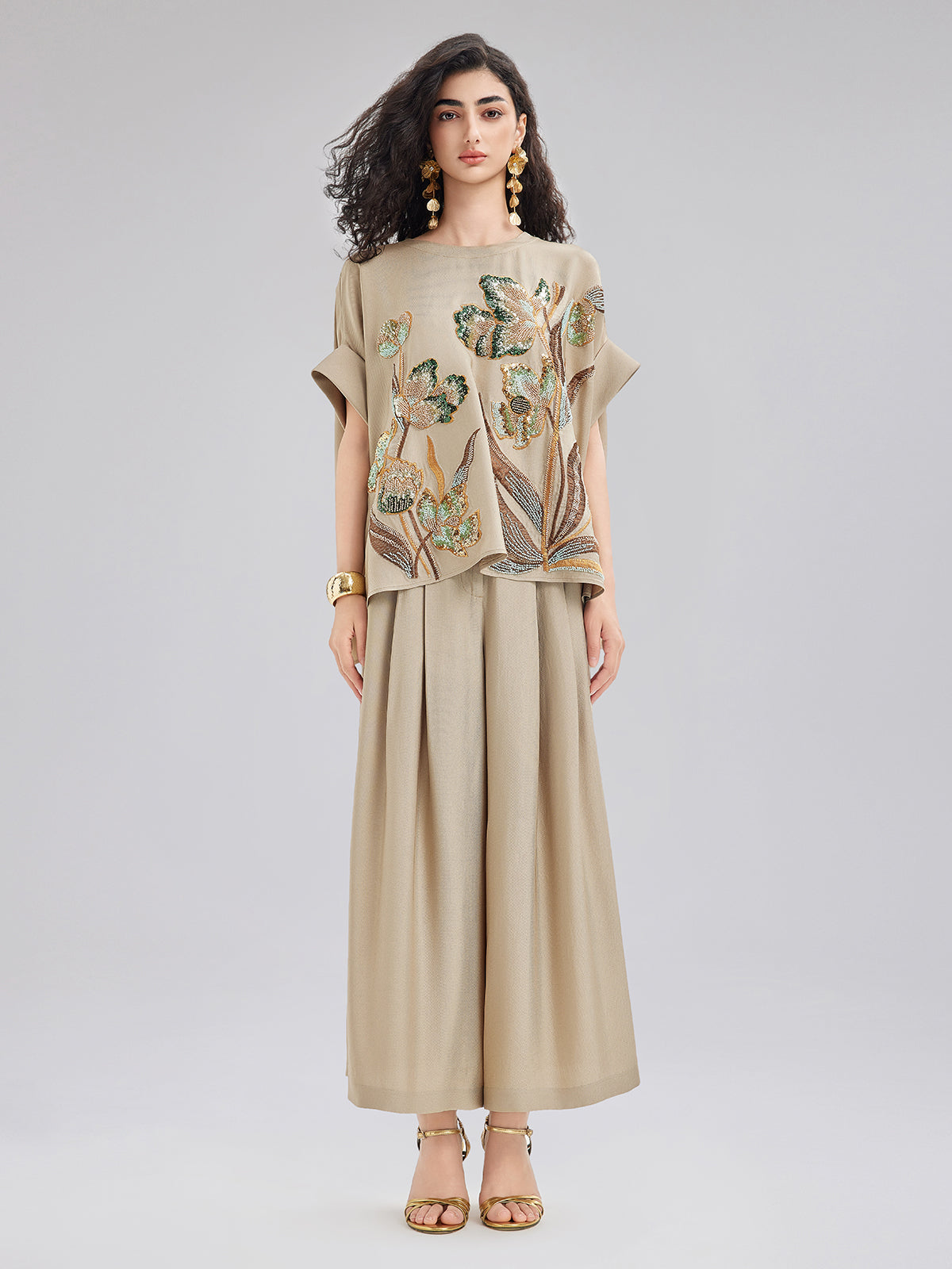 Final Sale | Vintage Metal-Chain Wide Pants
