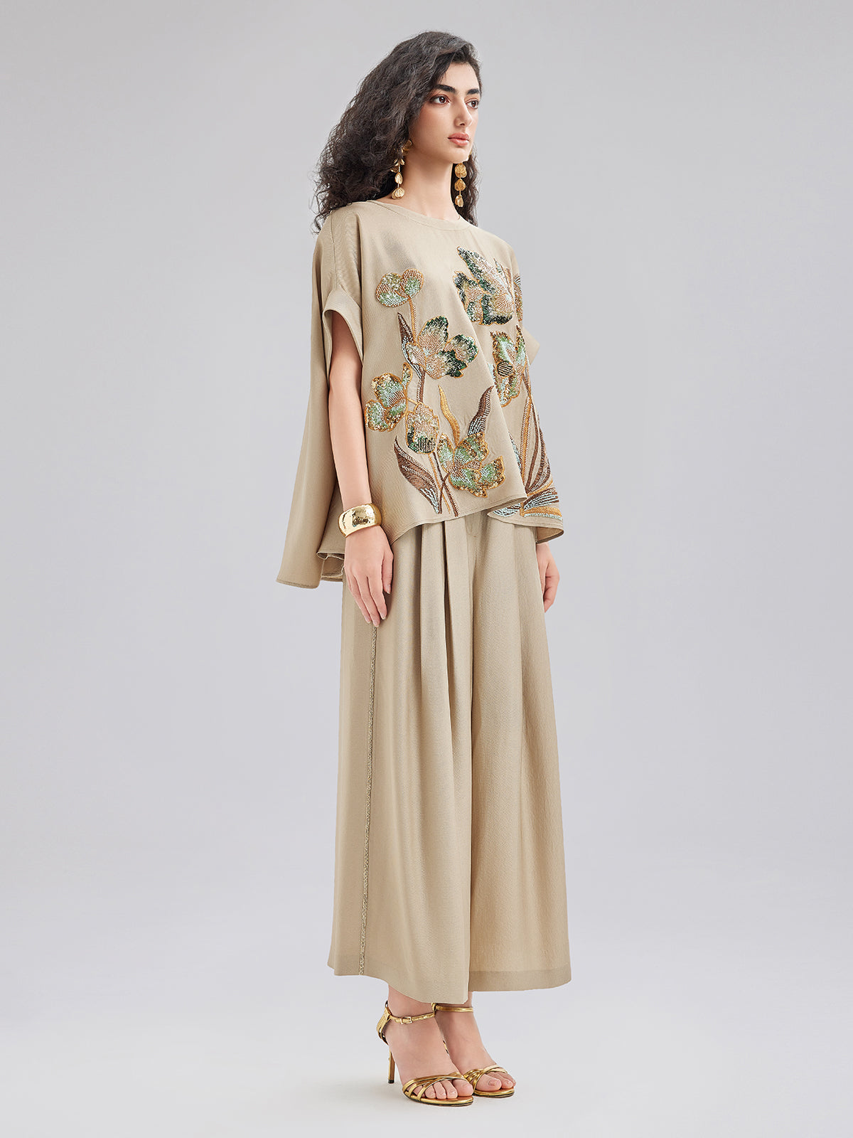 Final Sale | Vintage Metal-Chain Wide Pants