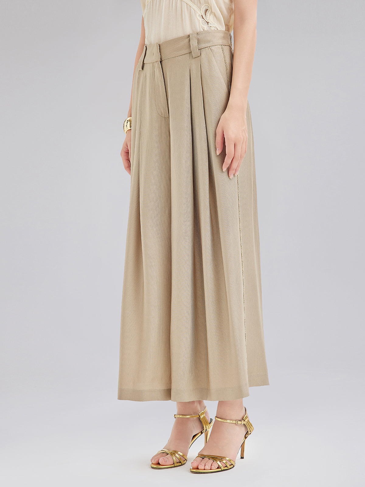 Final Sale | Vintage Metal-Chain Wide Pants