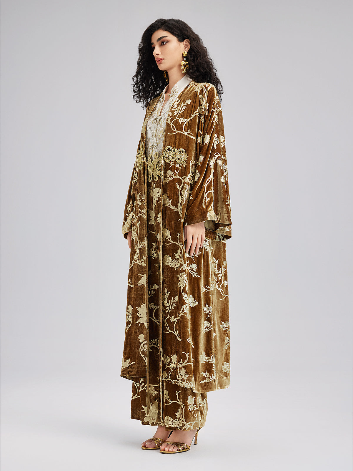 Final Sale | Gold Silk Foil Velvet Jacket