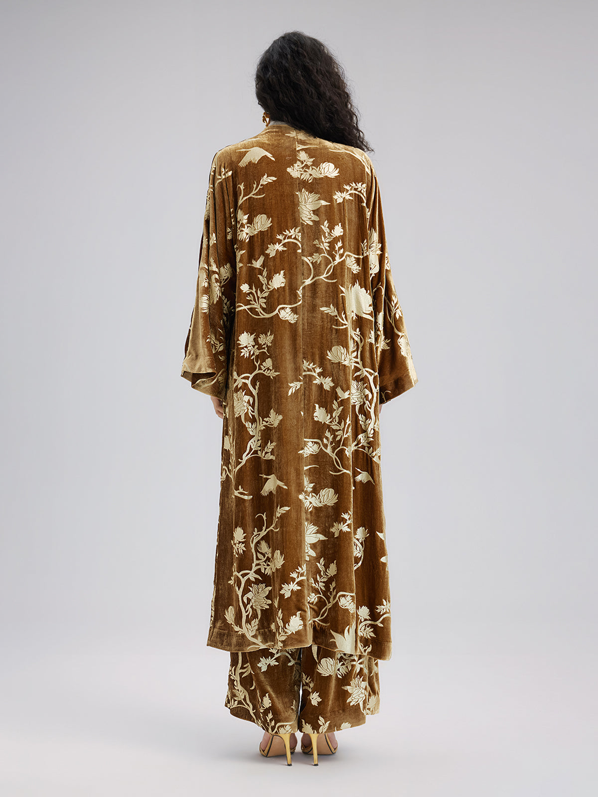 Final Sale | Gold Silk Foil Velvet Jacket