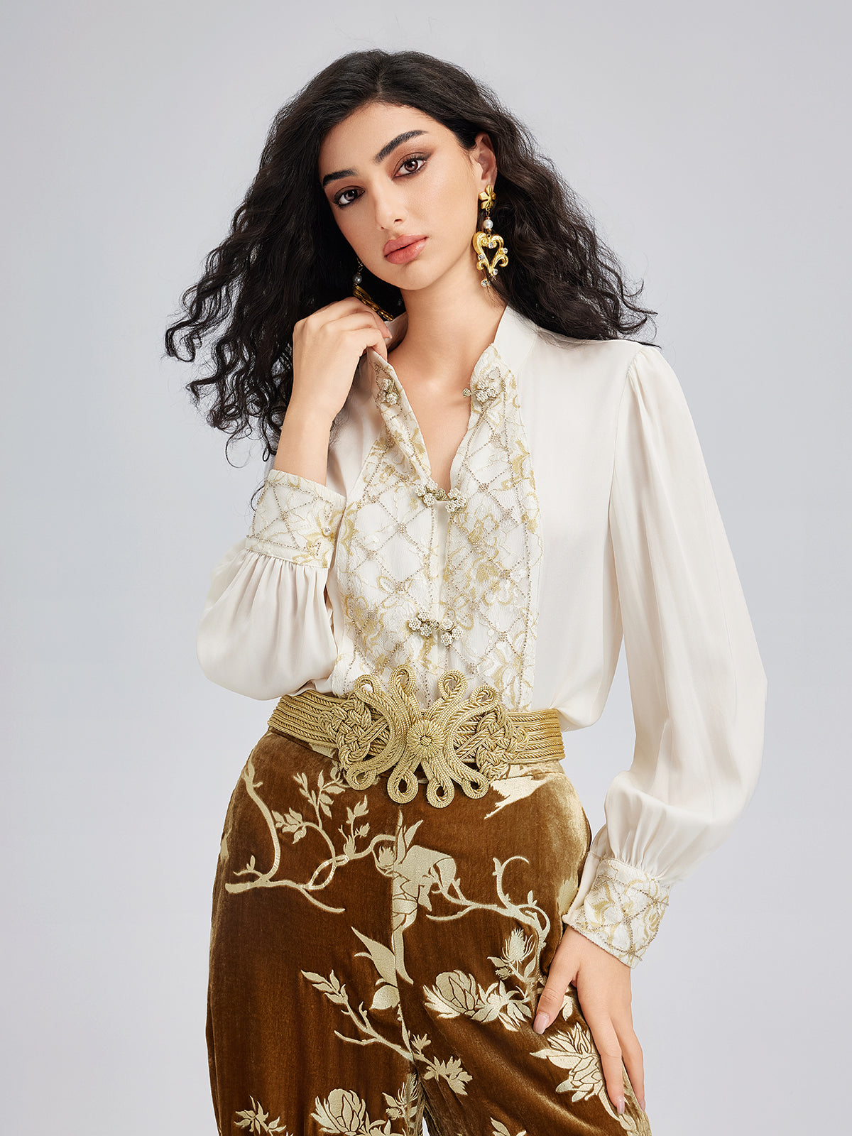 Luxurious Court-style Heavy Embroidered Beaded Top