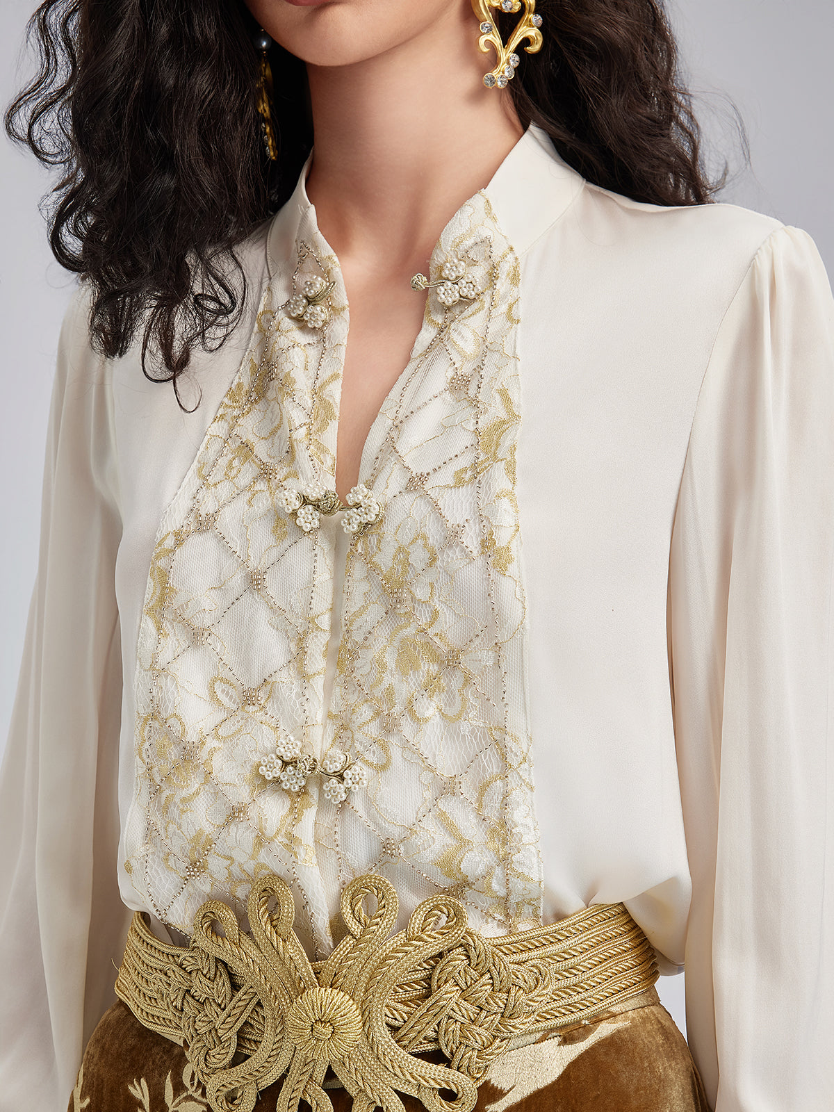 Luxurious Court-style Heavy Embroidered Beaded Top