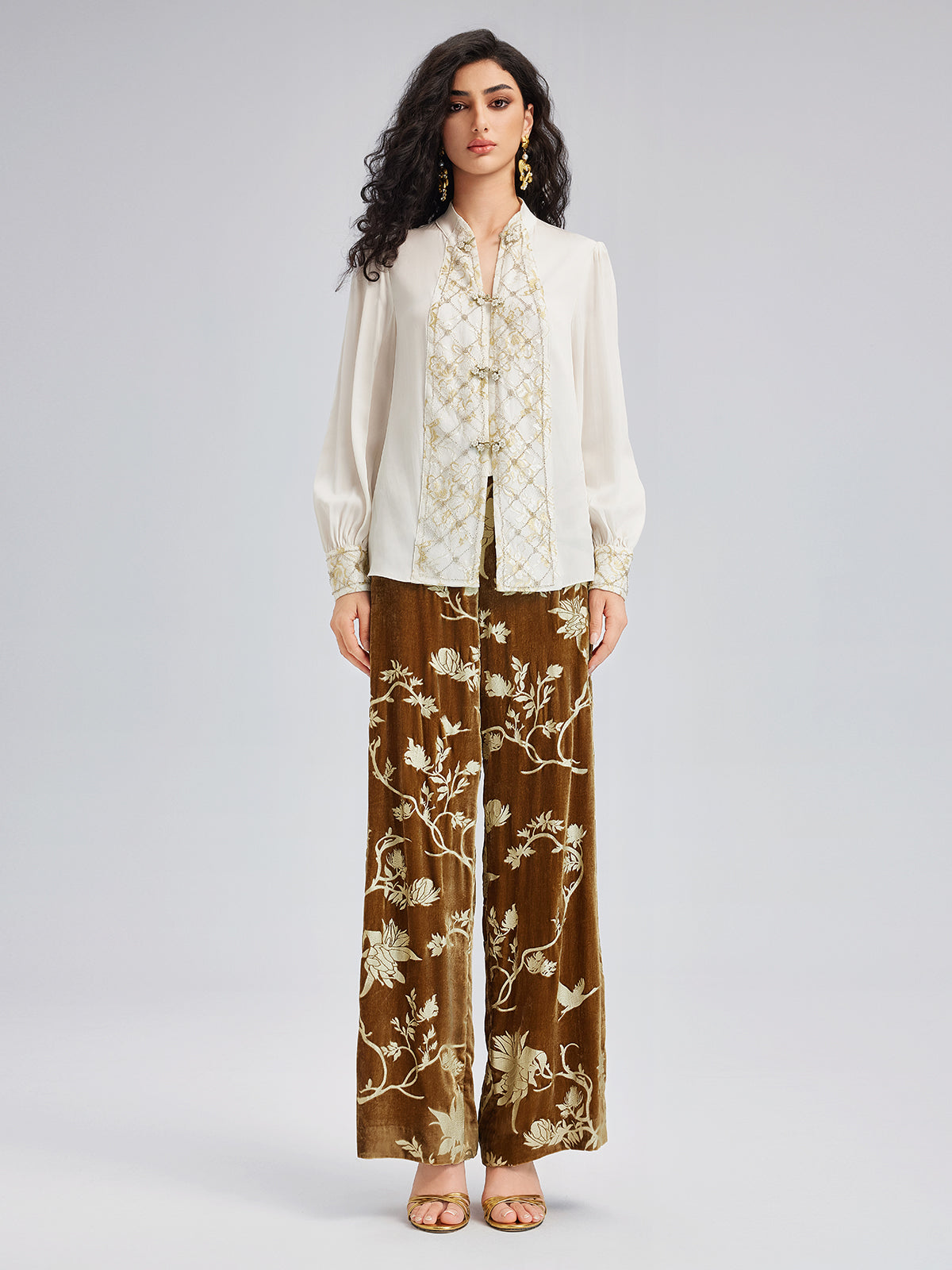 Luxurious Court-style Heavy Embroidered Beaded Top