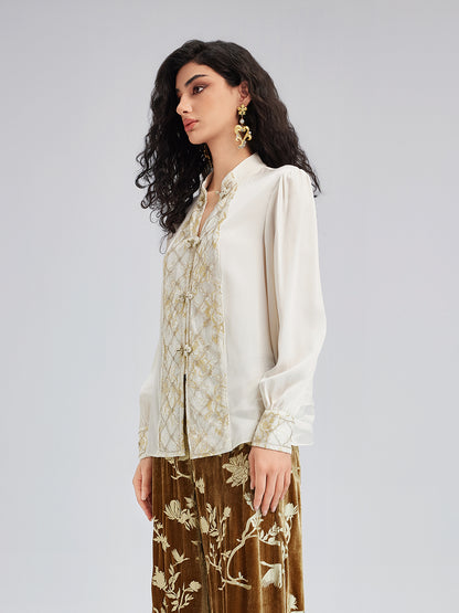 Luxurious Court-style Heavy Embroidered Beaded Top