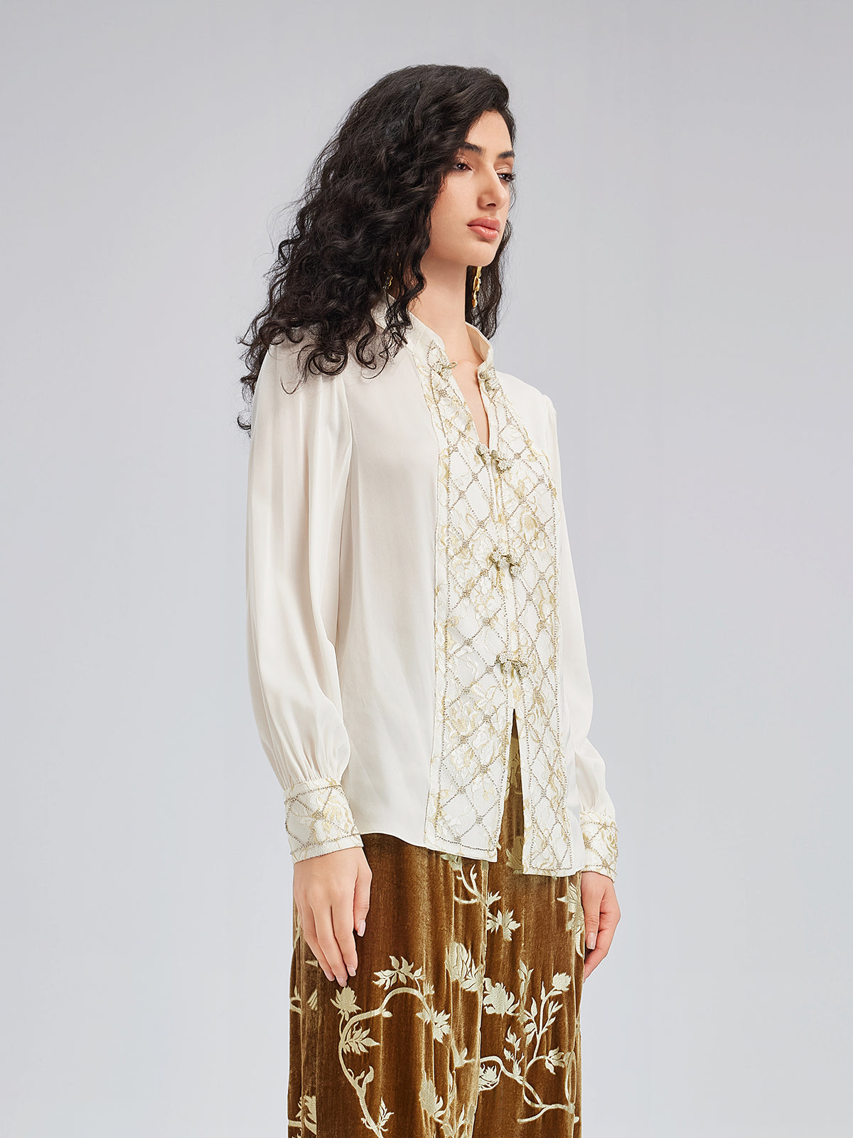 Luxurious Court-style Heavy Embroidered Beaded Top