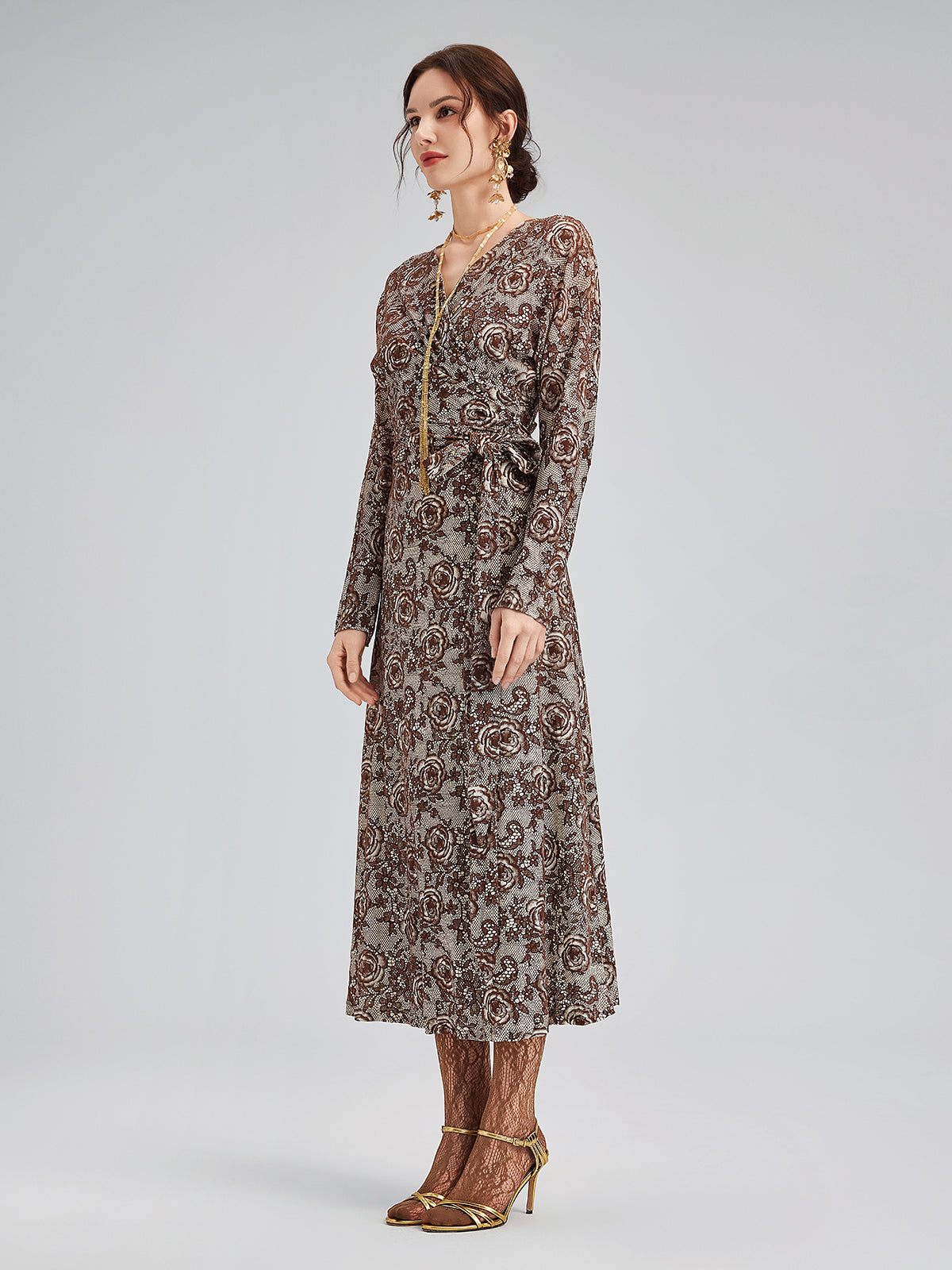 French Rose Jacquard Dress