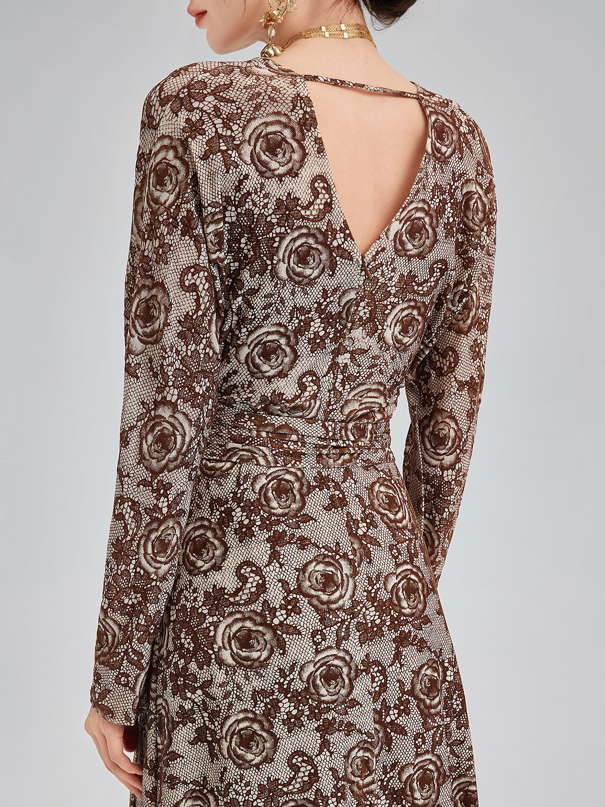 French Rose Jacquard Dress