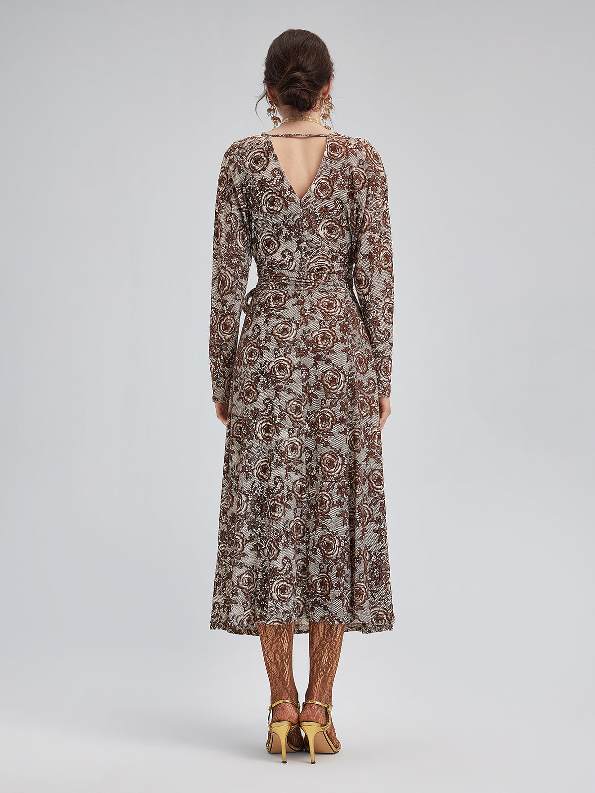 French Rose Jacquard Dress