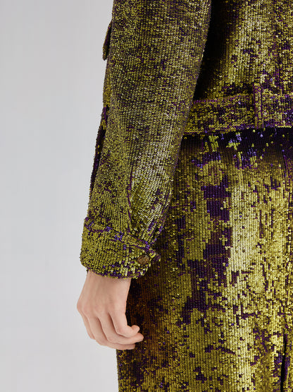 French Couture Two-Tone Sequin Jacket