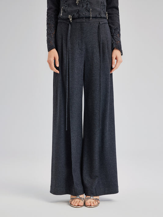 Merino Wool Wide-Leg Knit Pants