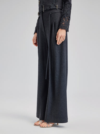 Merino Wool Wide-Leg Knit Pants