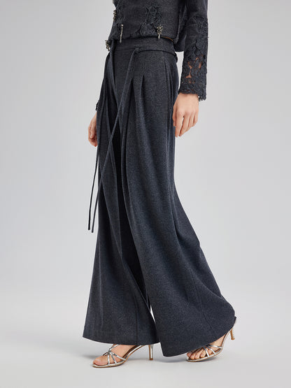 Merino Wool Wide-Leg Knit Pants