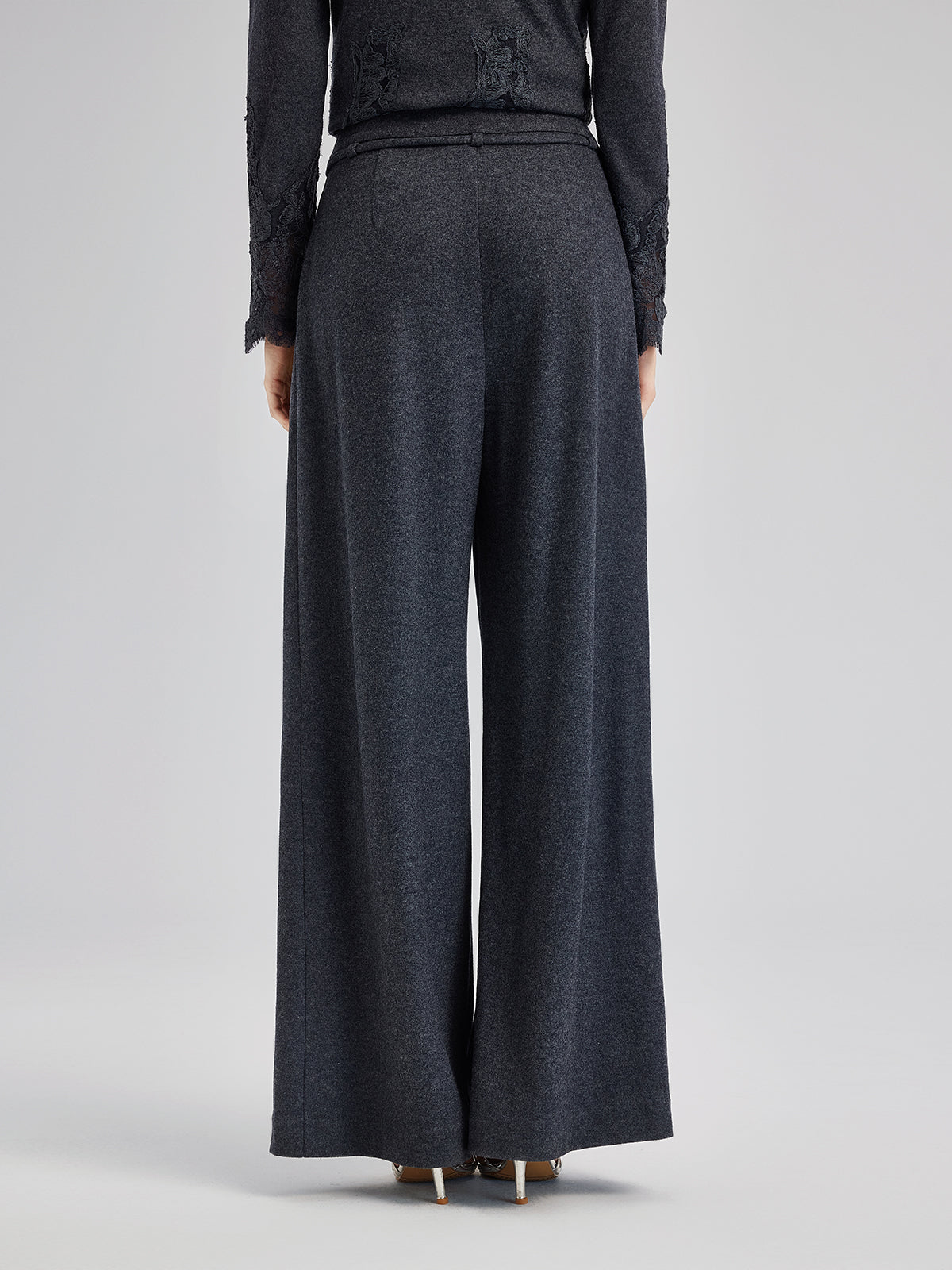 Merino Wool Wide-Leg Knit Pants