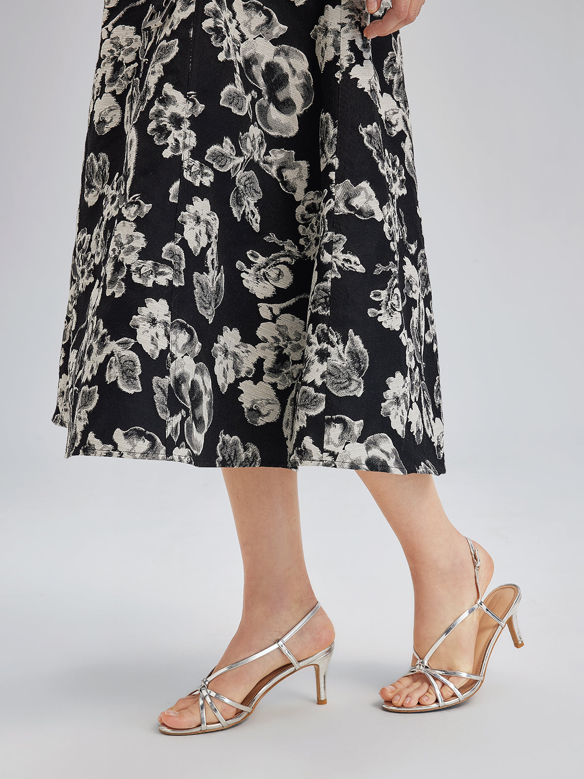 French Wool Jacquard A-Line Skirt